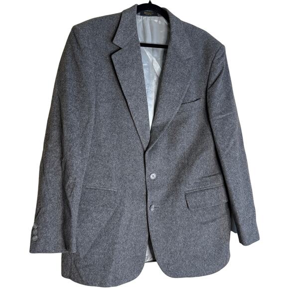 Roberto Vasalli Camel Hair Wool Sport Coat Blazer Jacket Men 42R Gray Vintage - Picture 1 of 15